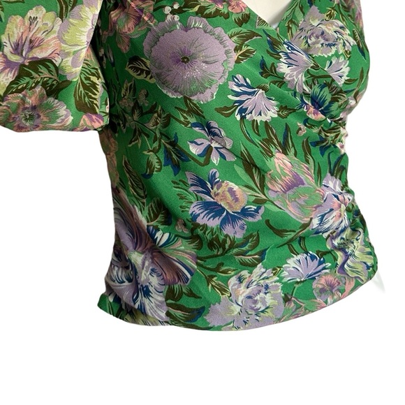 ASTR GREEN FLORAL SHIRT SMALL - Picture 5 of 7